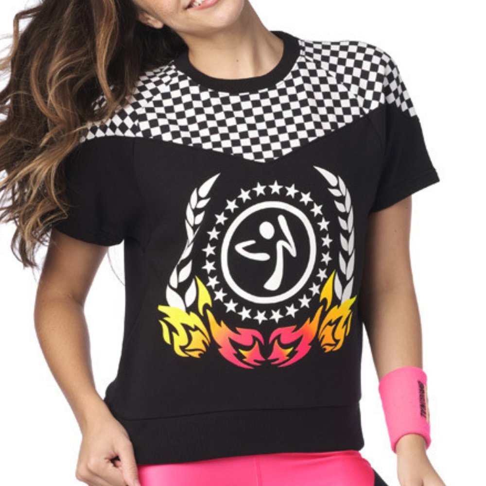 Zumba Better Faster Short Sleeve Pullover XS